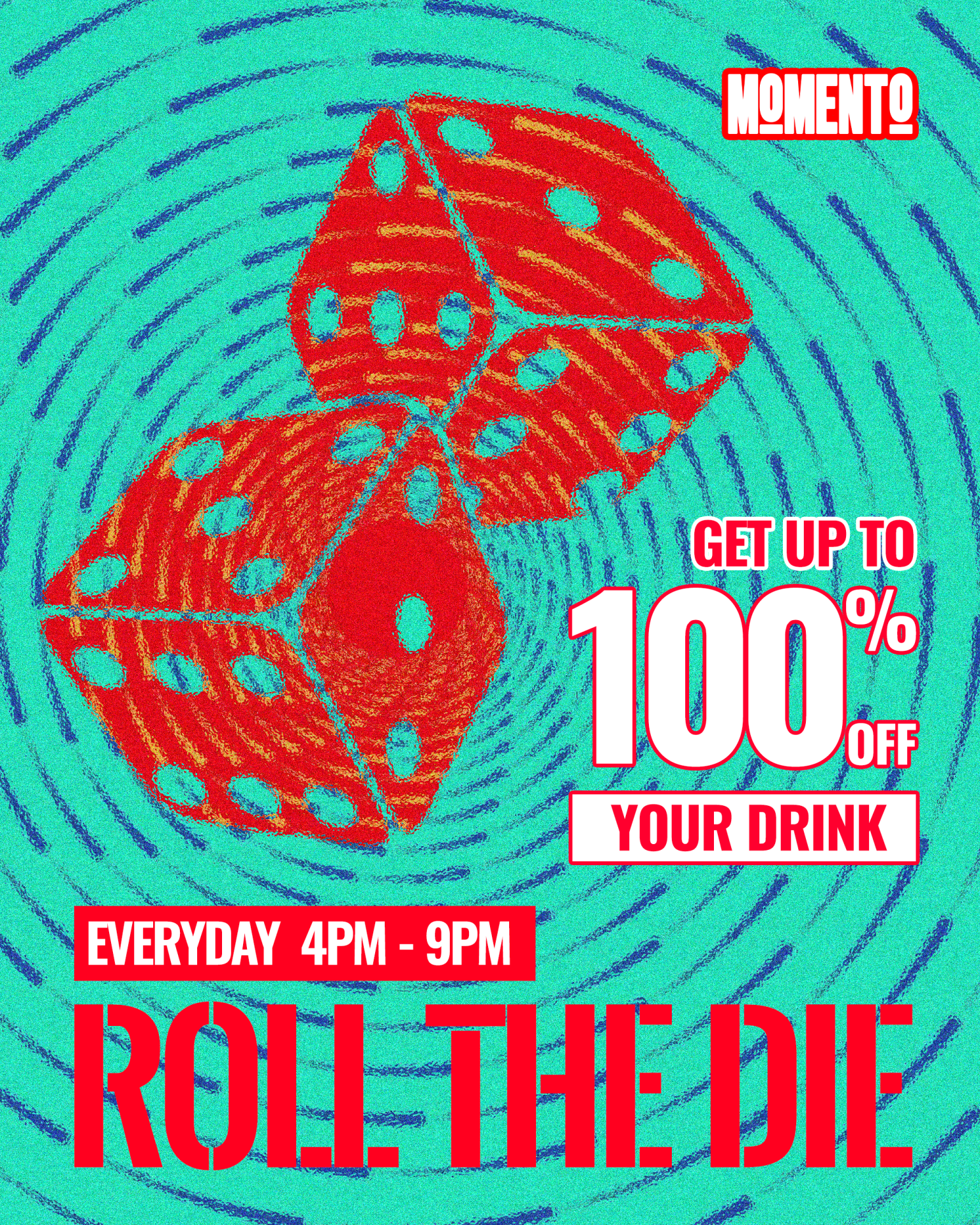 Happy hour 4–9pm daily at Momento Rooftop in District 1 Saigon with roll a die drink promo