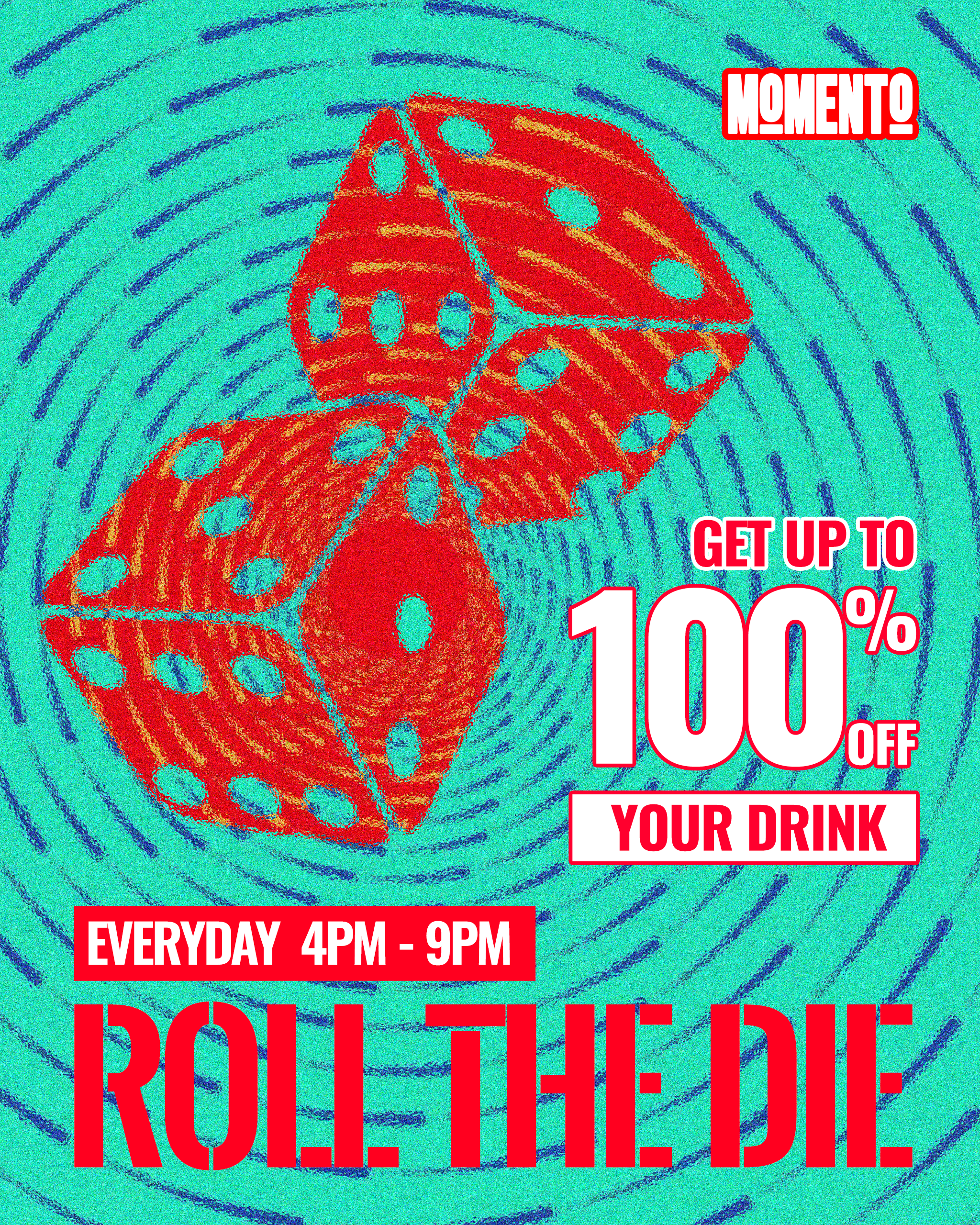 Happy hour 4–9pm daily at Momento Rooftop in District 1 Saigon with roll a die drink promo